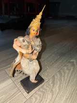 Vintage Handcrafted Indian Folk Art Cloth Dolls - Musician & Dancer Pair - Image 3