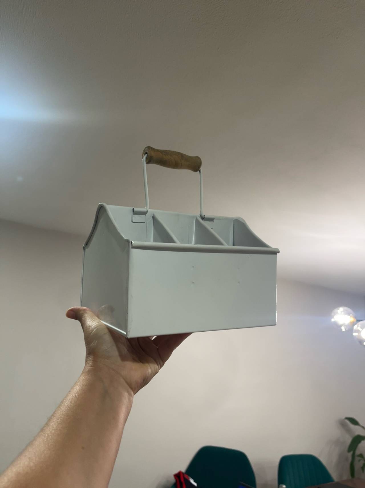 Rae Dunn Create Galvanized 4-Section Caddy Organizer