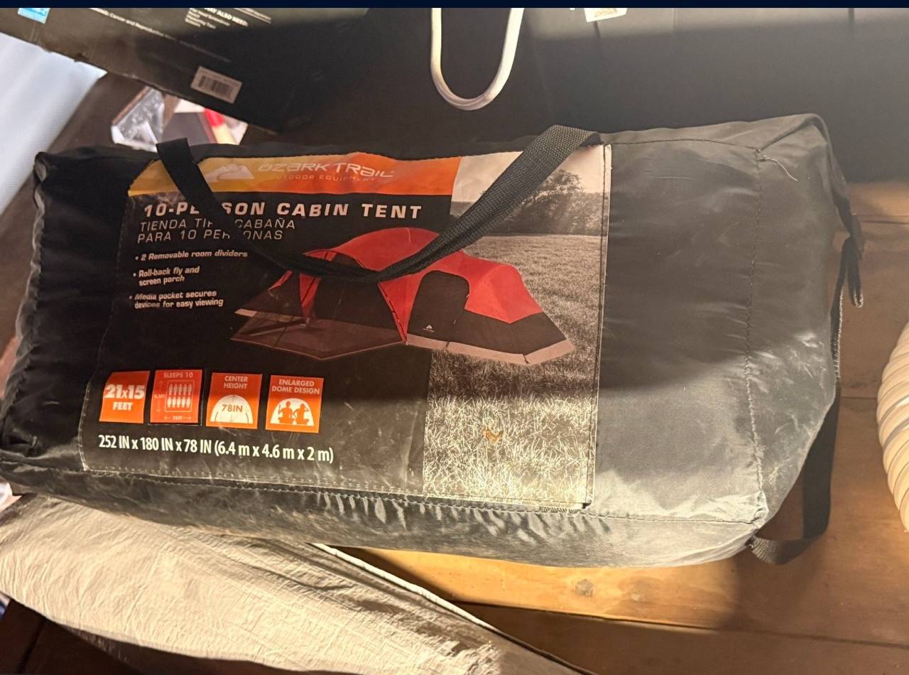 Ozark Trail 10-Person Cabin Tent with Screen Porch
2- xl folding cots
