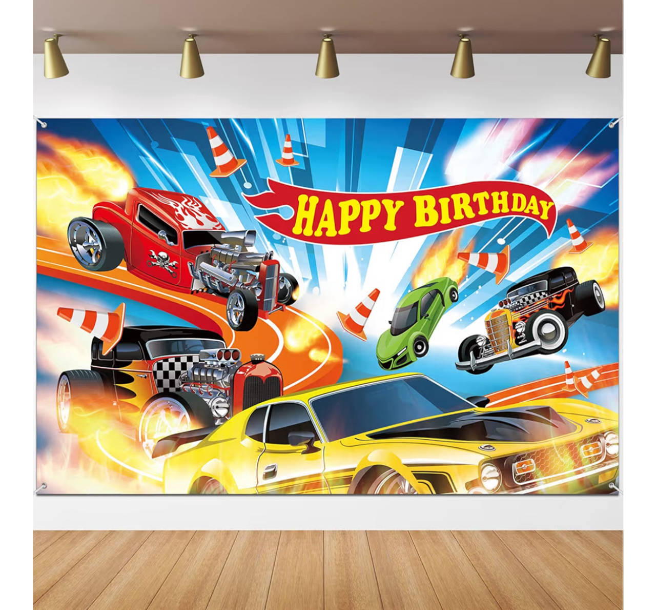 Hot Car Birthday Party Decorations Hot Race Car Birthday Party Backdrop 6.1x3.6