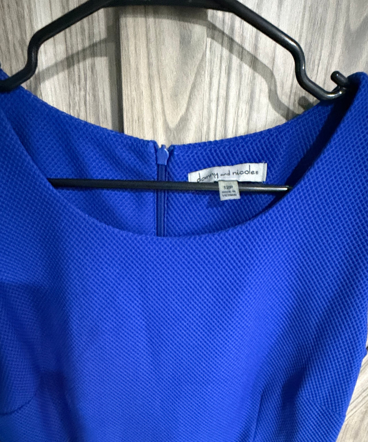 Danny & Nicole Royal Blue Textured Petite Dress 12P