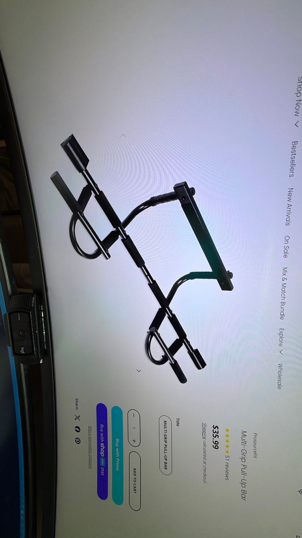 ProsourceFit Multi-Grip Pull-Up Bar. Brand new