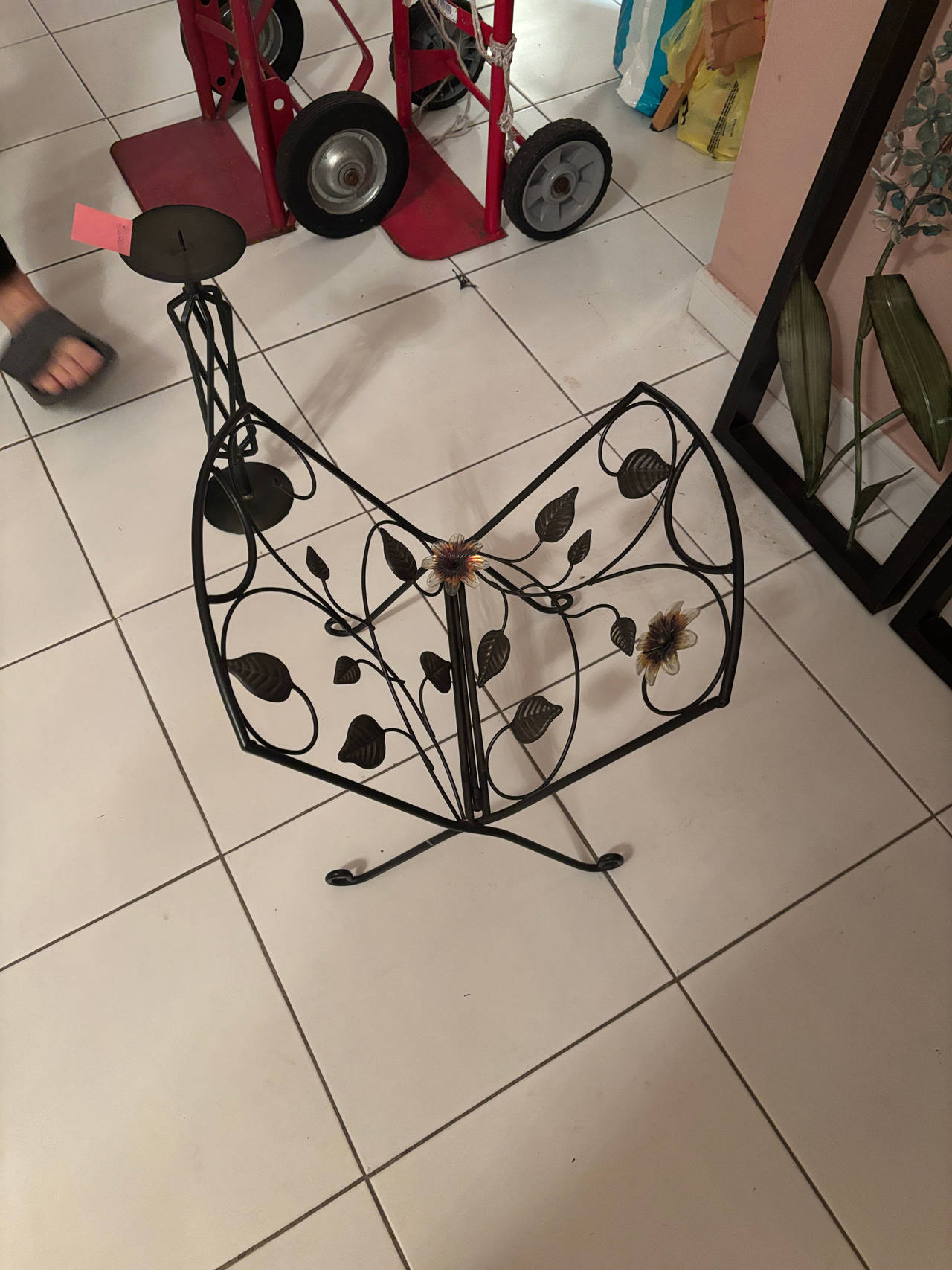 Wrought Iron Butterfly Magazine Rack