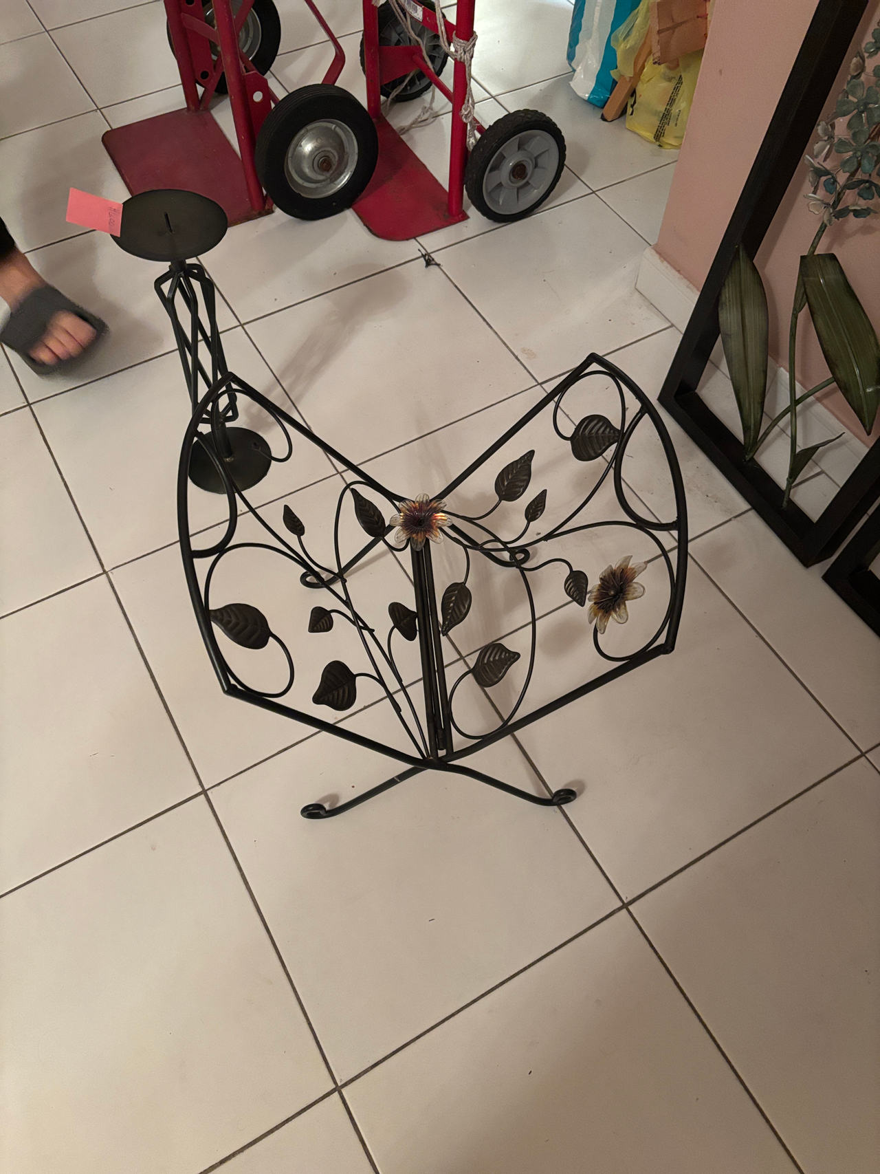 Wrought Iron Butterfly Magazine Rack