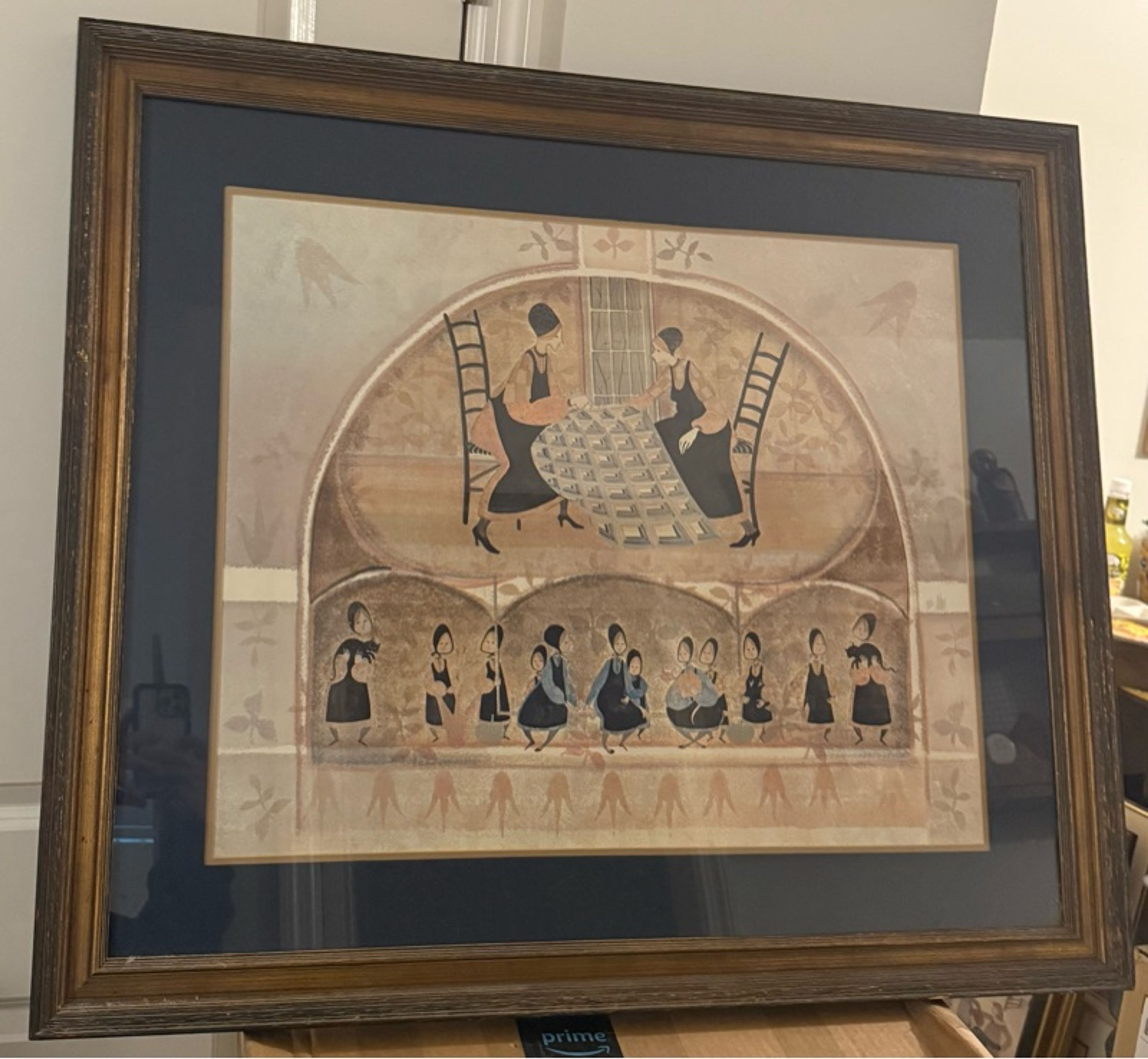 P. Buckley Moss Women Gossip Quilting Circle Framed Print