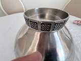Stainless Steel Punch Bowl with Greek Key Base - Image 4