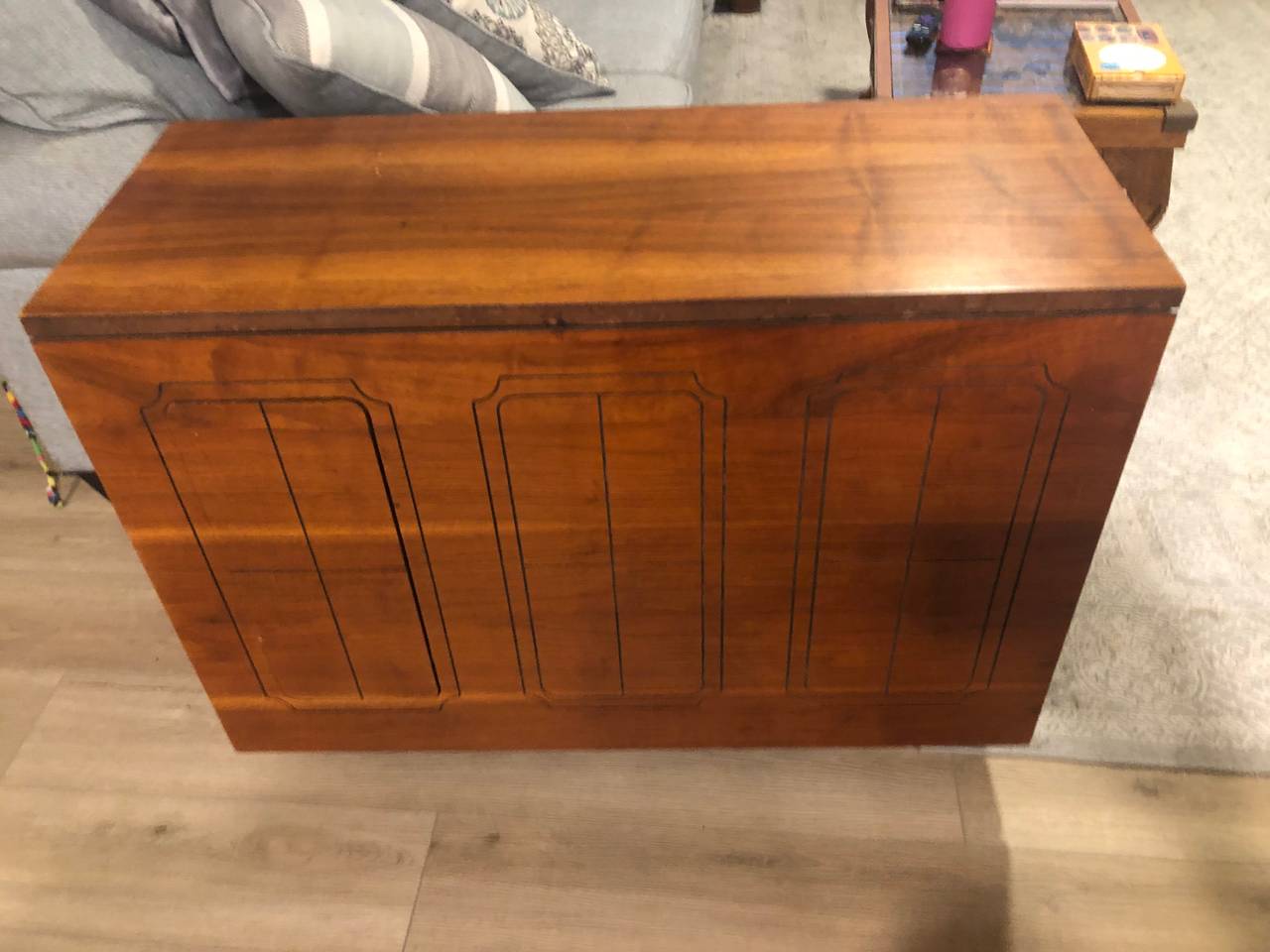 vintage wooden console cabinet