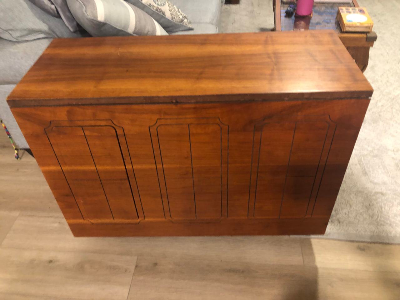 vintage wooden console cabinet