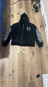 Chrome Hearts Floral Cross Horseshoe Zip Up Hoodie - Image 1