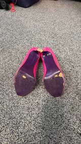 Pink Patent Peep Toe High Heels - Image 5
