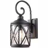 Walcott Manor 18.75 in. 1-Light Black Industrial Hardwired Outdoor Wall Light - Image 2