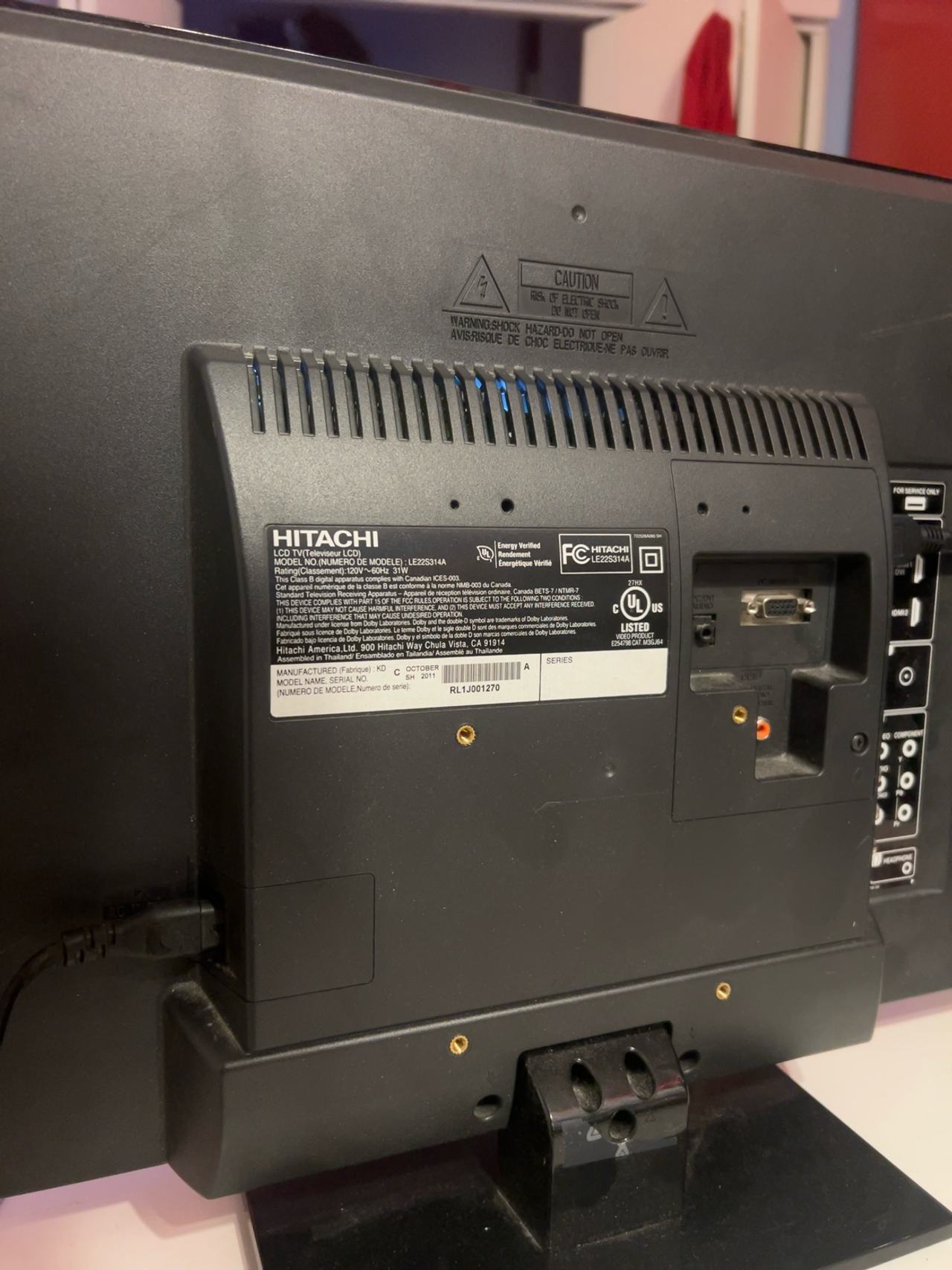 Hitachi 21” LCD TV