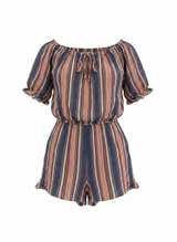 True Luck Striped Flutter Sleeve Romper - Image 2