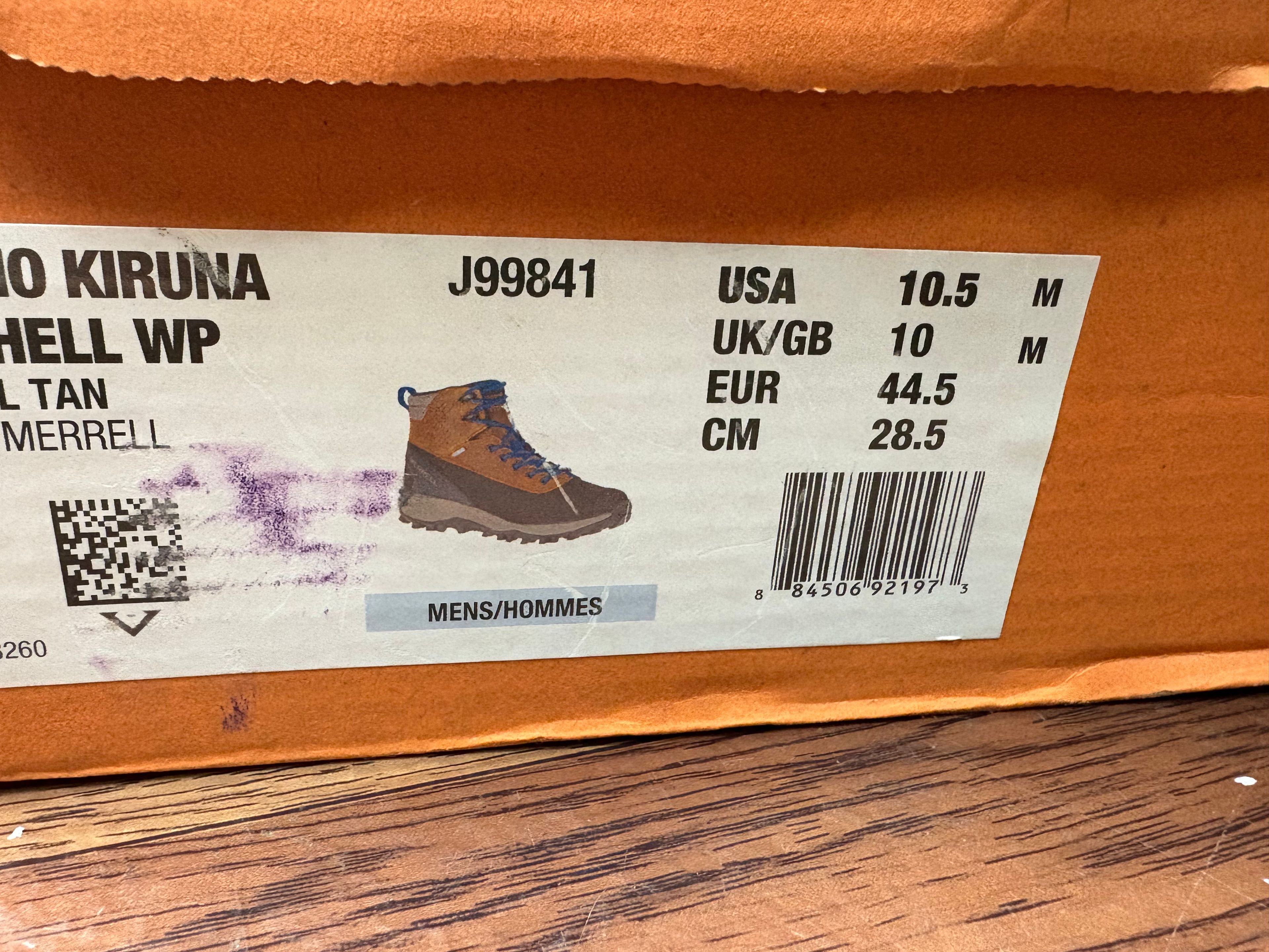 Merrell Thermo Kiruna Mid Shell Waterproof Men's Boot Tan size 10.5 - Image 3