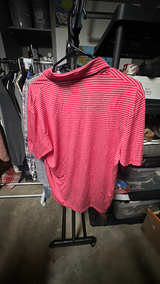 PGA Tour Pink Striped Golf Polo Shirt Size M - Image 3