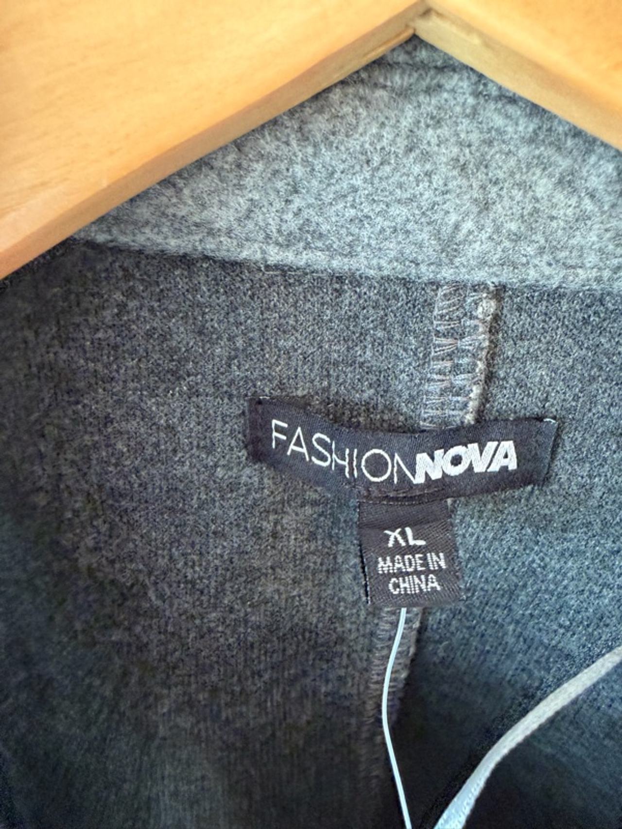 Fashion Nova Women's Gray Long Knights Wool Jacket X-LARGE XL