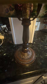 Vintage Reverse Painted Rose Shade Table Lamp - Image 3