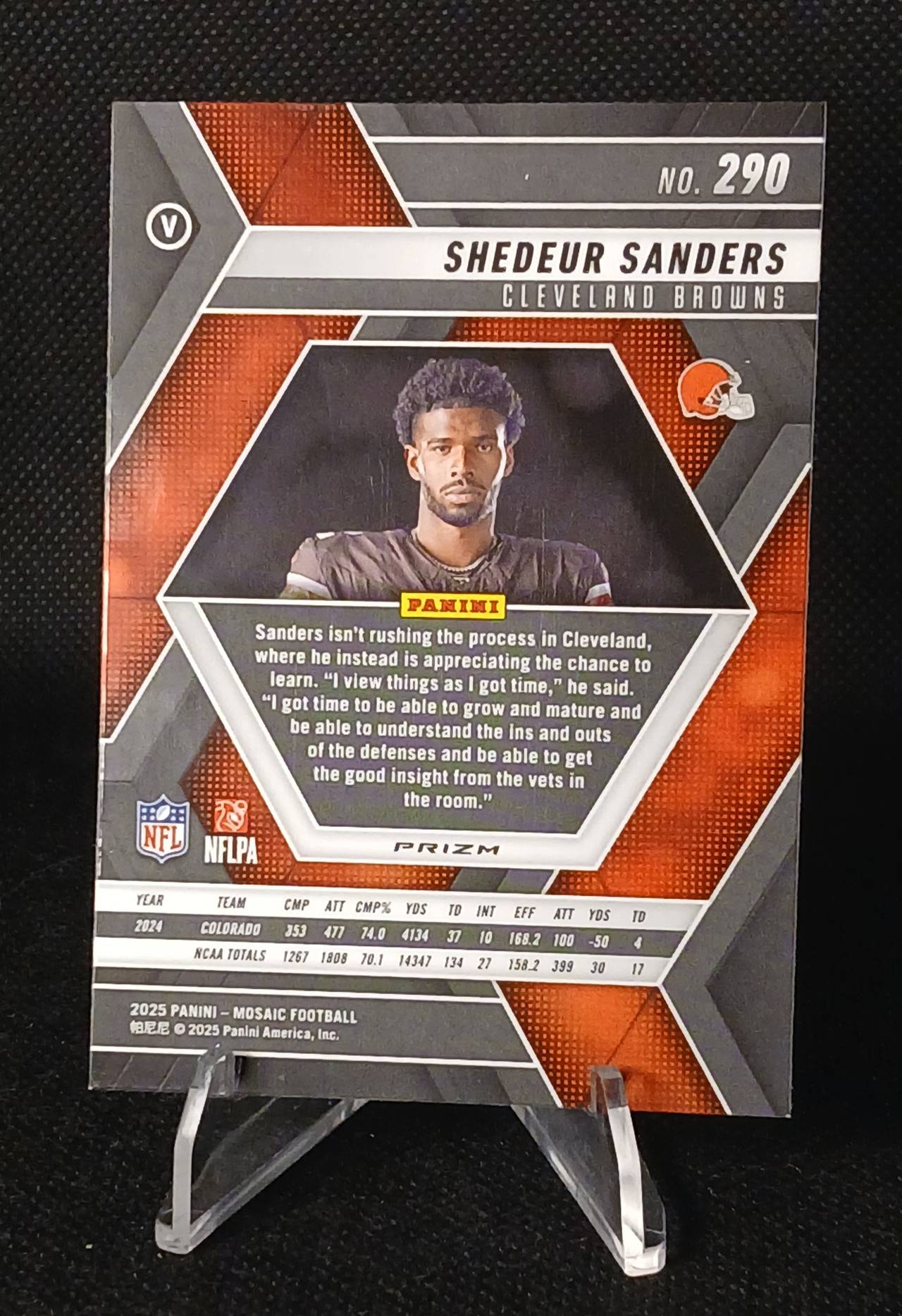 2025 Shedeur Sanders  #290 Mosaic Refractor Cleveland Browns