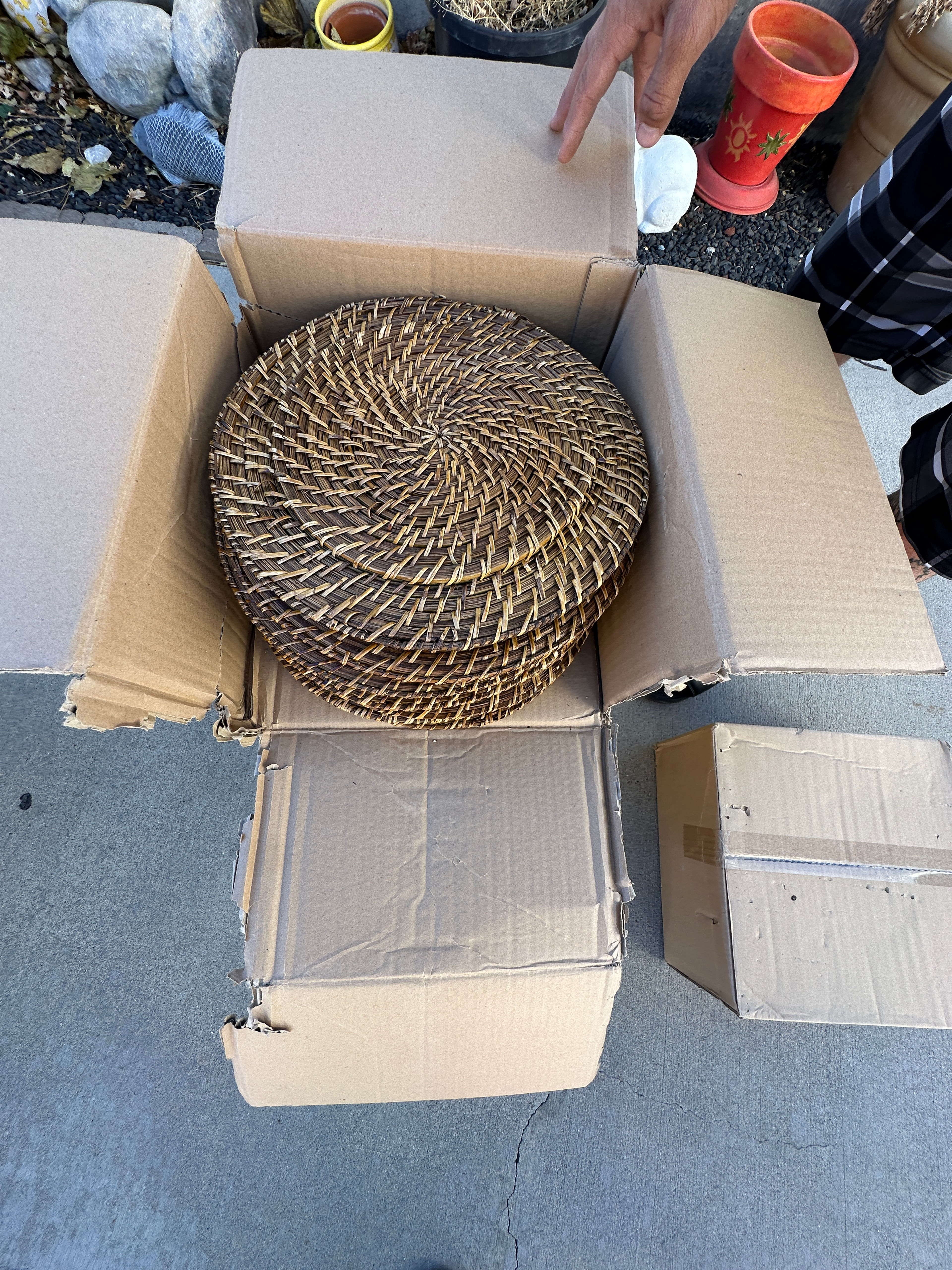 Woven Rattan Basket Placemats (One Dozen) 