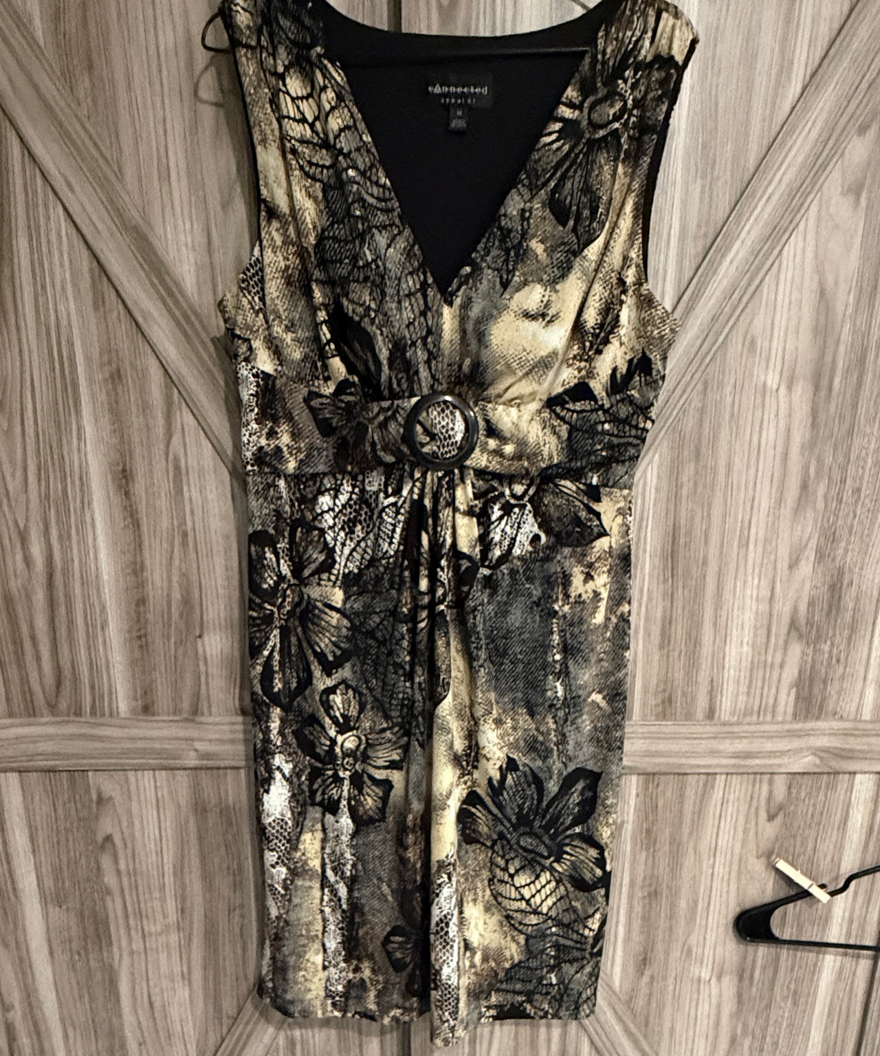 Connected Apparel Sleeveless Floral Snake Print Dress size 14