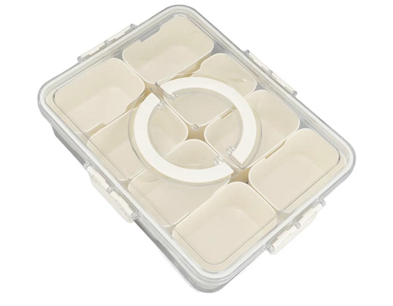 SIXRUN 2-PACK Condiment Serving Tray, Divided Serving Tray 8 Compartments