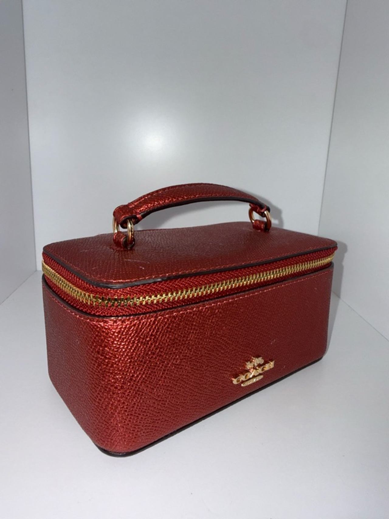Coach Metallic Red Vanity Jewelry Case