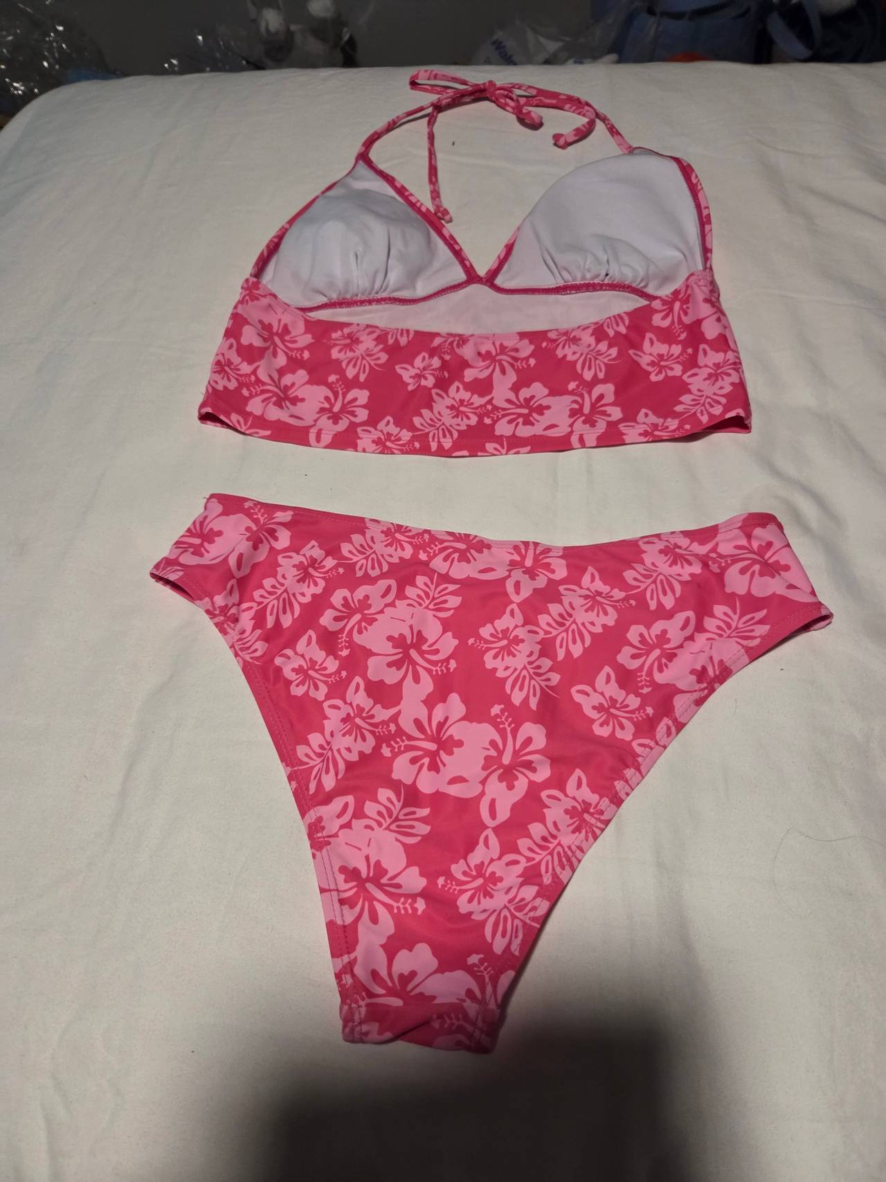 Pink Hibiscus Floral Bikini Set