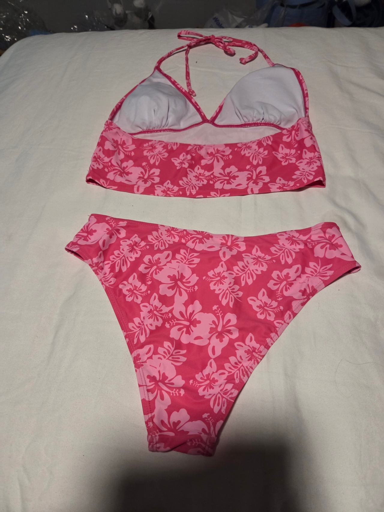 Pink Hibiscus Floral Bikini Set
