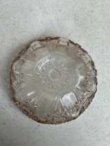 Vintage Pressed Glass Star and Fan Bowl with Gold Rim - Image 2