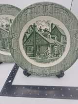 Royal Tudor Ware Old Curiosity Shop Green Dinner Plates - Image 1