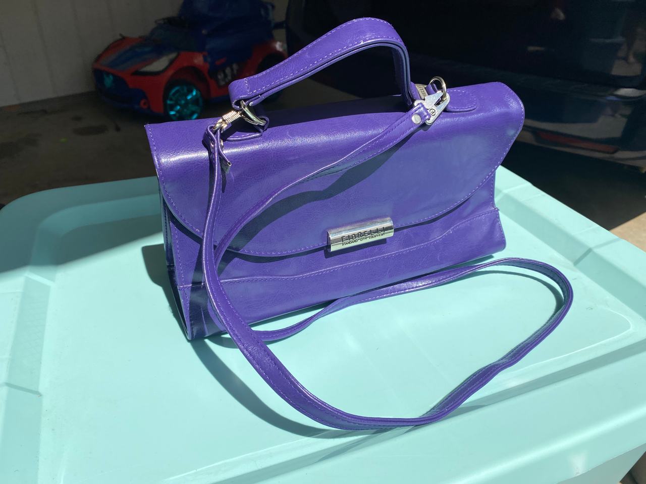 Fiorelli Purple Satchel Crossbody Bag Top Handle Vintage Style Purse	y2k
