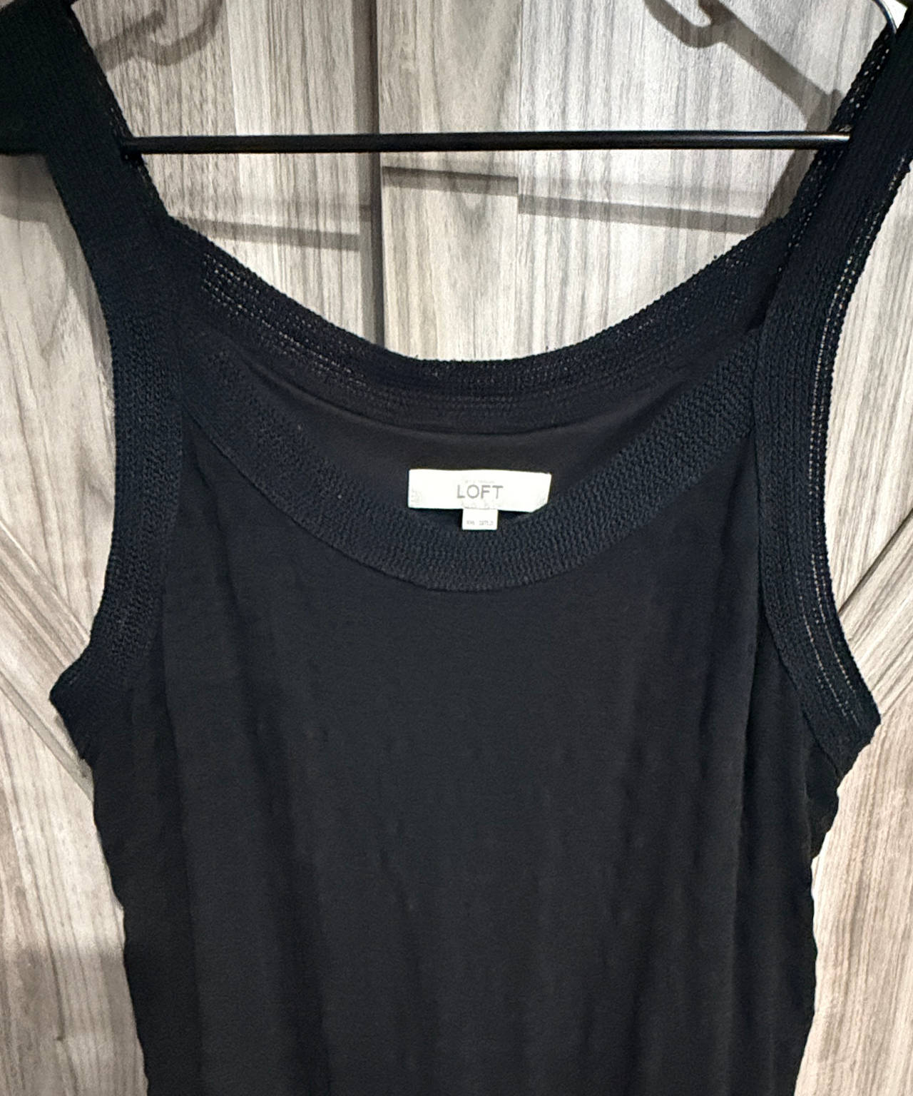 XXL LOFT Black Crochet Trim Tank Dress