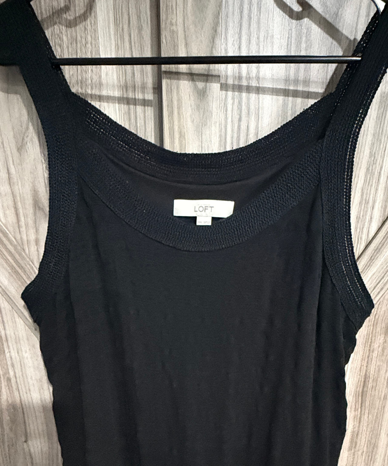 XXL LOFT Black Crochet Trim Tank Dress