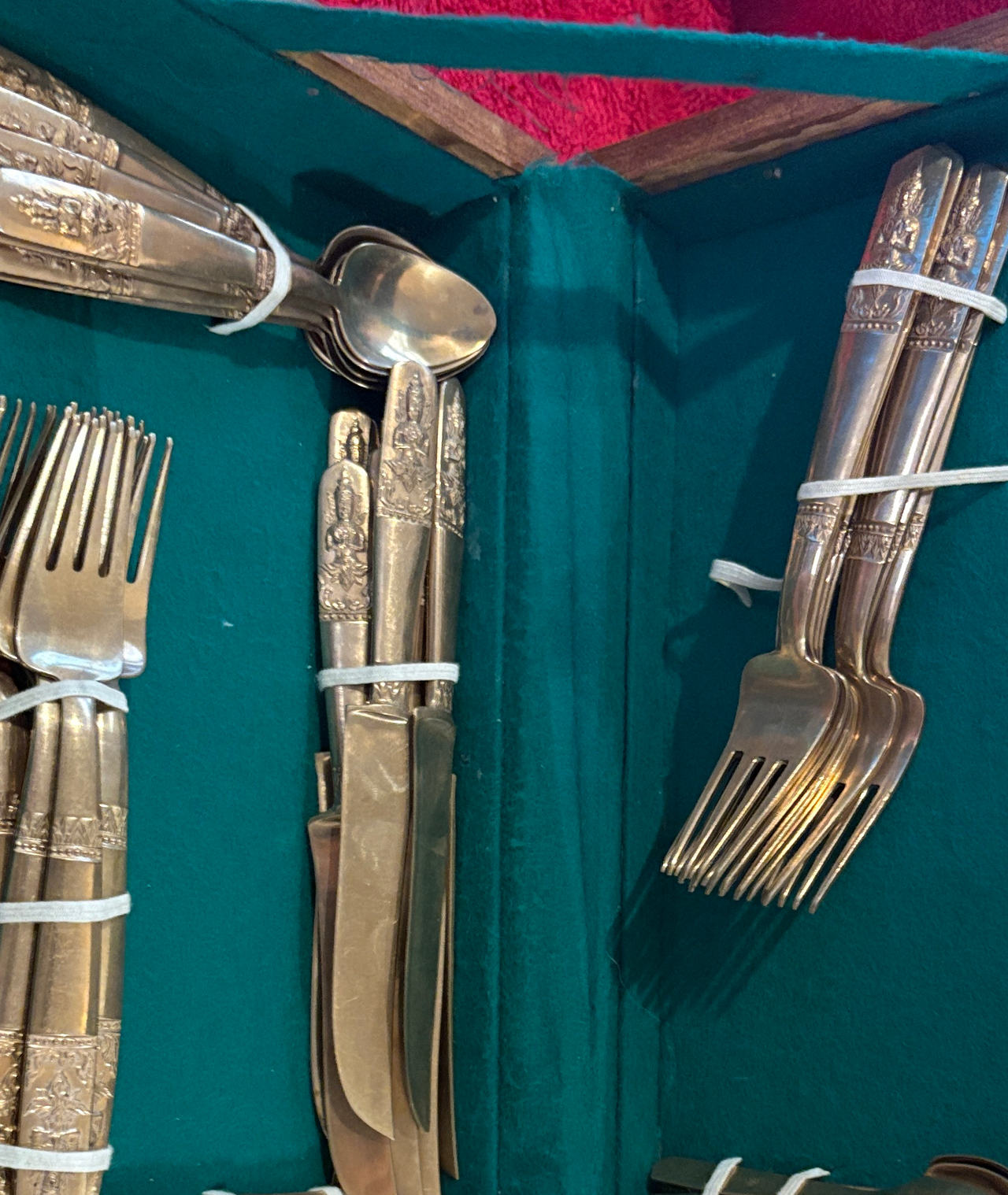 Vintage Thai Bronze Flatware Set