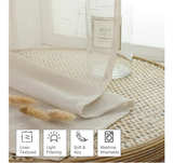 AIYUFENG Faux Linen Sheer Curtains 45 Inch Length 2 Panels, Short Linen Curtains - Image 2