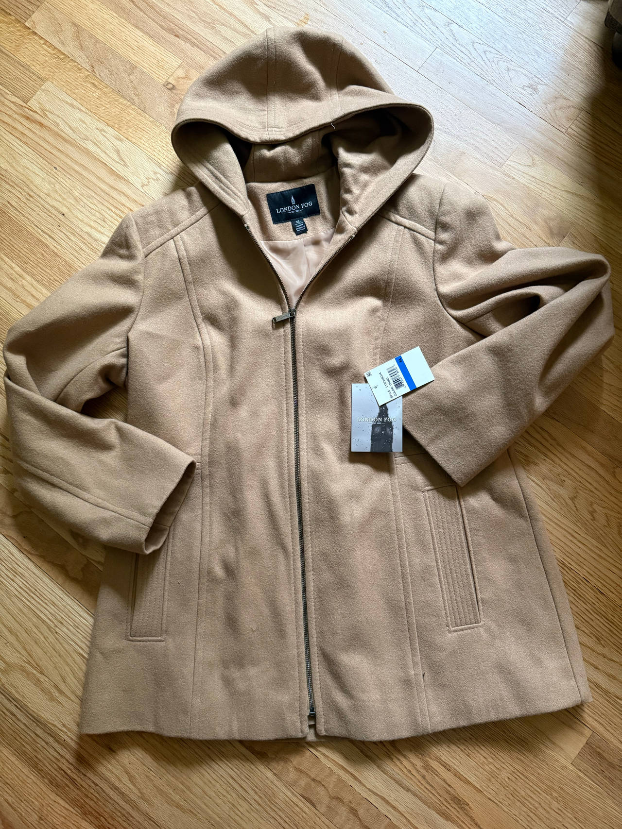 London Fog Women's Wool Blend Hooded Coat