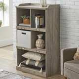 Better Homes & Gardens Modern Farmhouse 5-Cube Organizer Bookcase with Name Plates, Rustic Gray Finish - Image 7