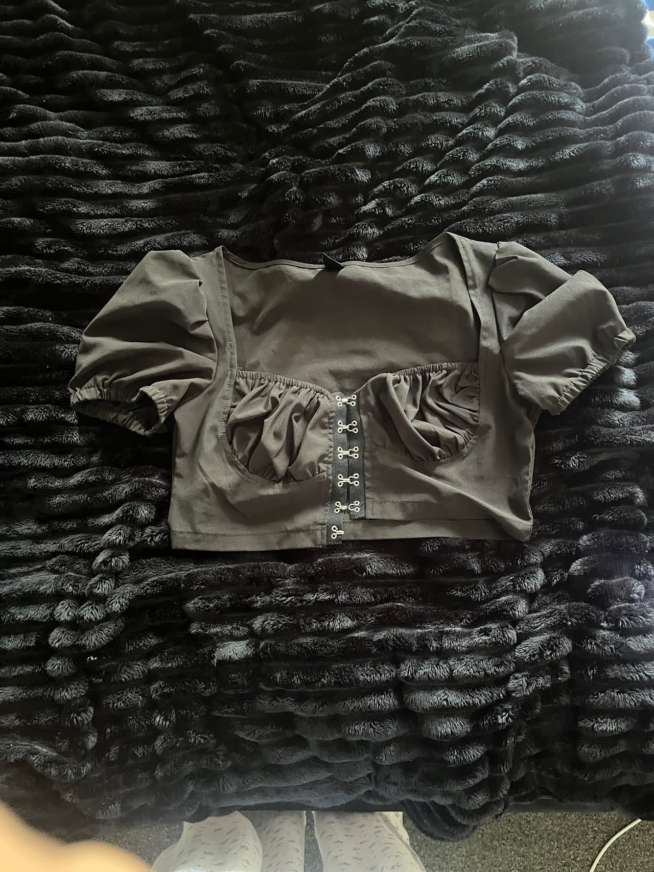 Puff Sleeve Corset Crop Top