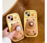 Cute Capybara Phone Case 3D Kawaii Bubble Blowing Design, Soft Silicone Cover - Image 4