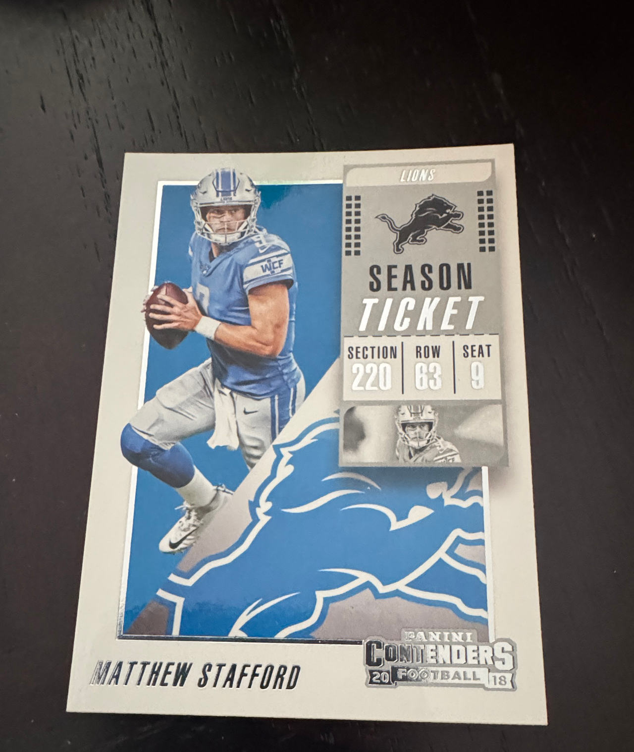 2018 Panini Contenders Matthew Stafford Season Ticket #20