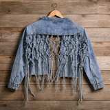 Thrill Jeans Macrame Back Denim Jacket Women's sz 2X - Image 3
