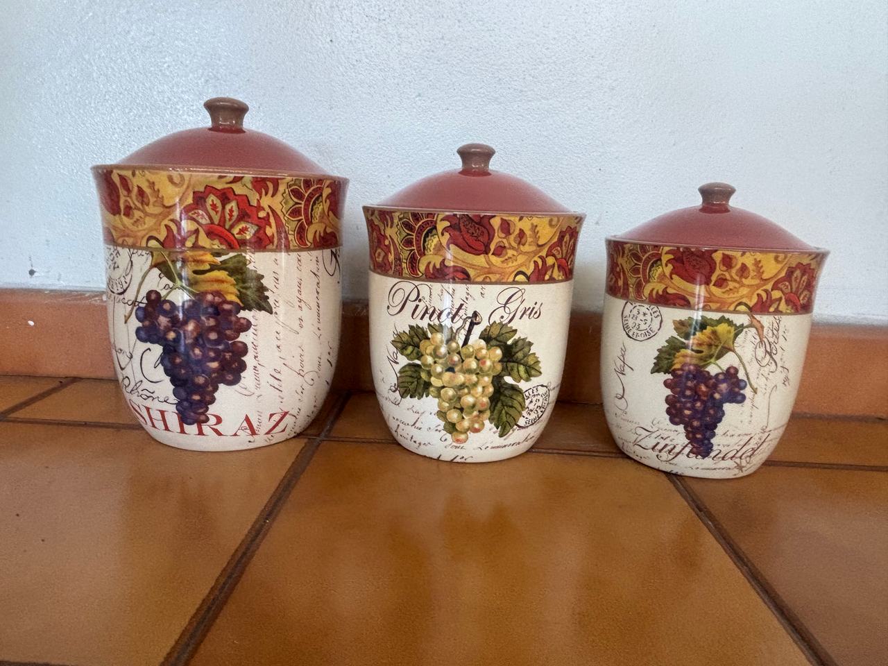 Certified International Vintner's Journal 3-Piece Canister Set