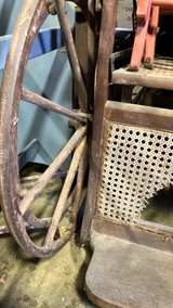 Antique Oak and Cane Wheelchair - Image 3