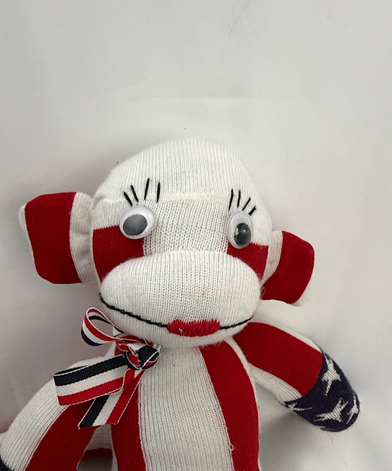 Patriotic Sock Monkey Plush Toy July 4th Independence Day