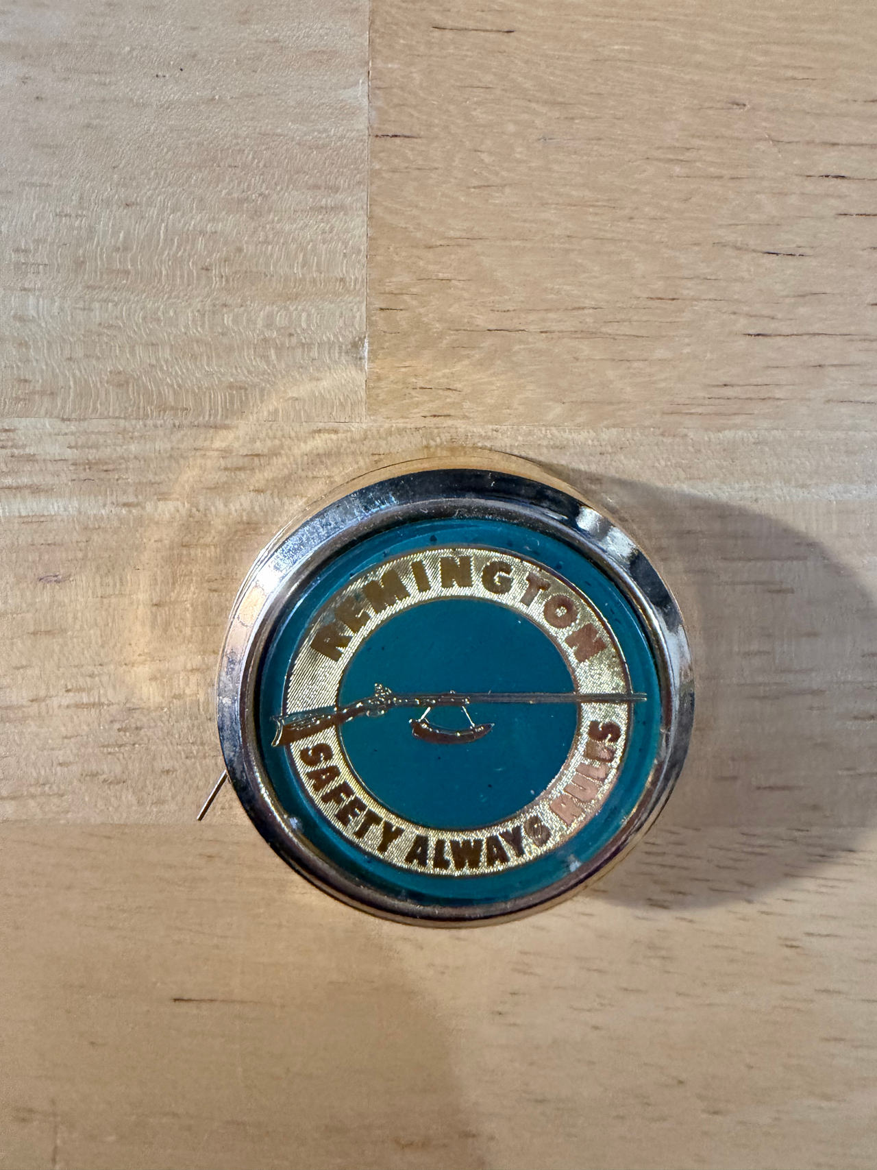Vintage Remington Safety Always Rules Pin small pocket measuring tape