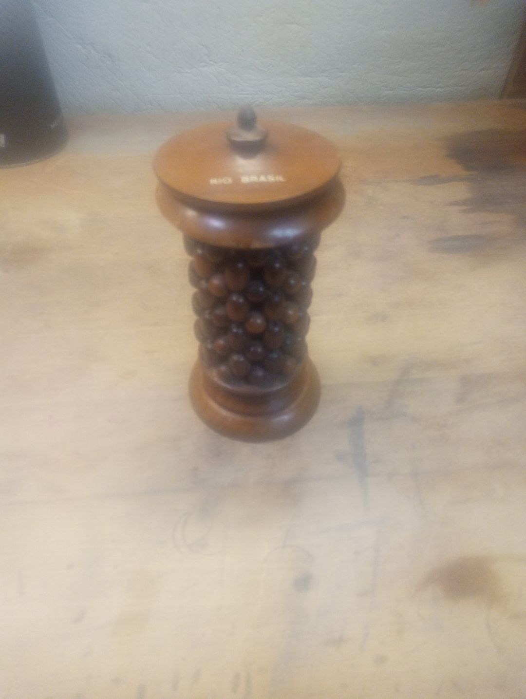 Rio Brasil Vintage Carved Wood Pepper Mill