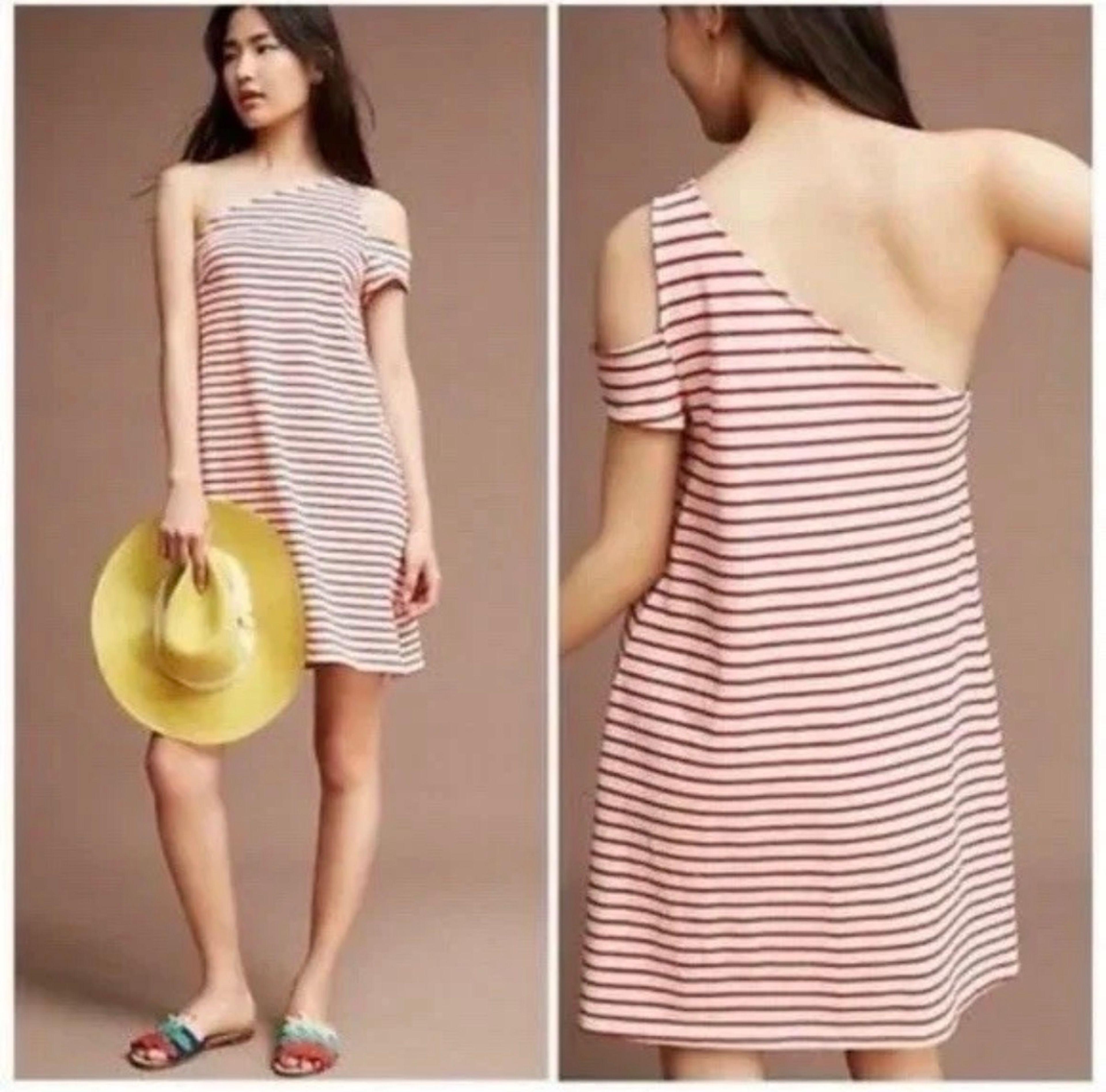 Maeve One-Shoulder Striped Dress