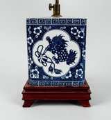 Blue and White Porcelain Tea Caddy Table Lamp - Image 2
