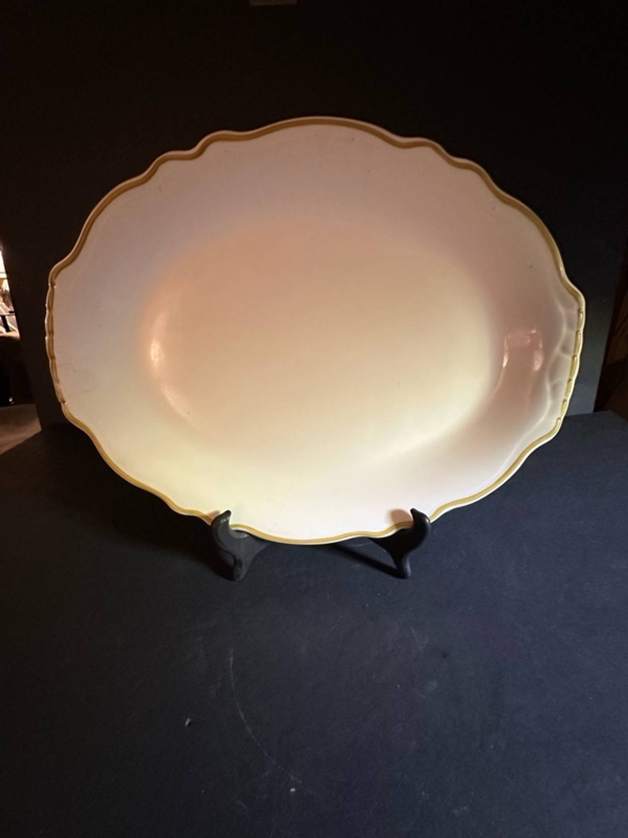 Homer Laughlin Styleline Gold Trim Eggshell Oval Platter