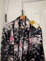 Smart Trend Floral Kimono Robe Black Flowers - Image 5